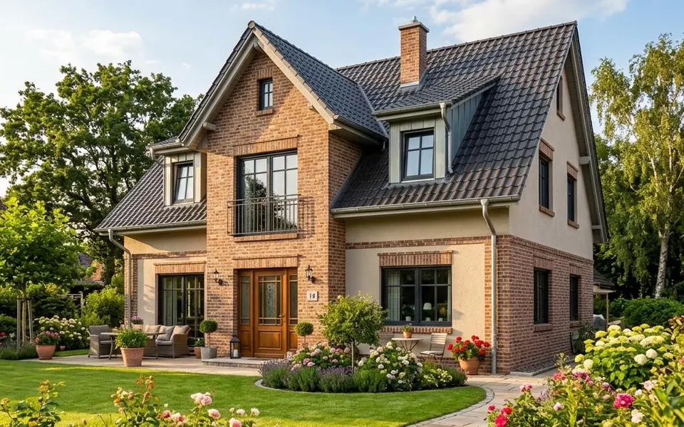 Fertighaus oder Massivhaus: hochwertiges Einfamilienhaus mit Klinker-Putz-Fassade und Satteldach – Preisvergleich 2026 Fertighaus oder Massivhaus: hochwertiges Einfamilienhaus mit Klinker-Putz-Fassade und Satteldach – Preisvergleich 2026